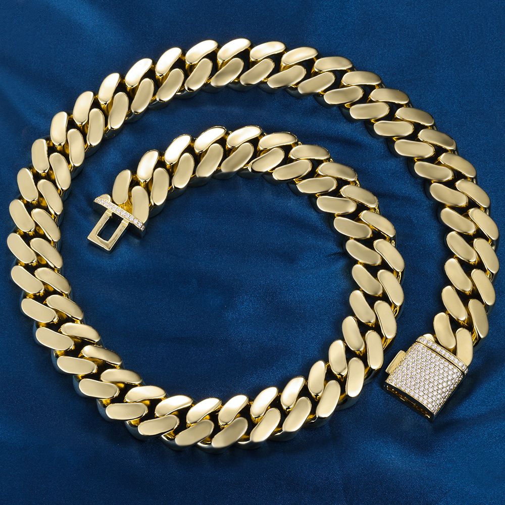 Chain Necklace Gold Over Silver Cuban Link Bracelet Diamond Chain