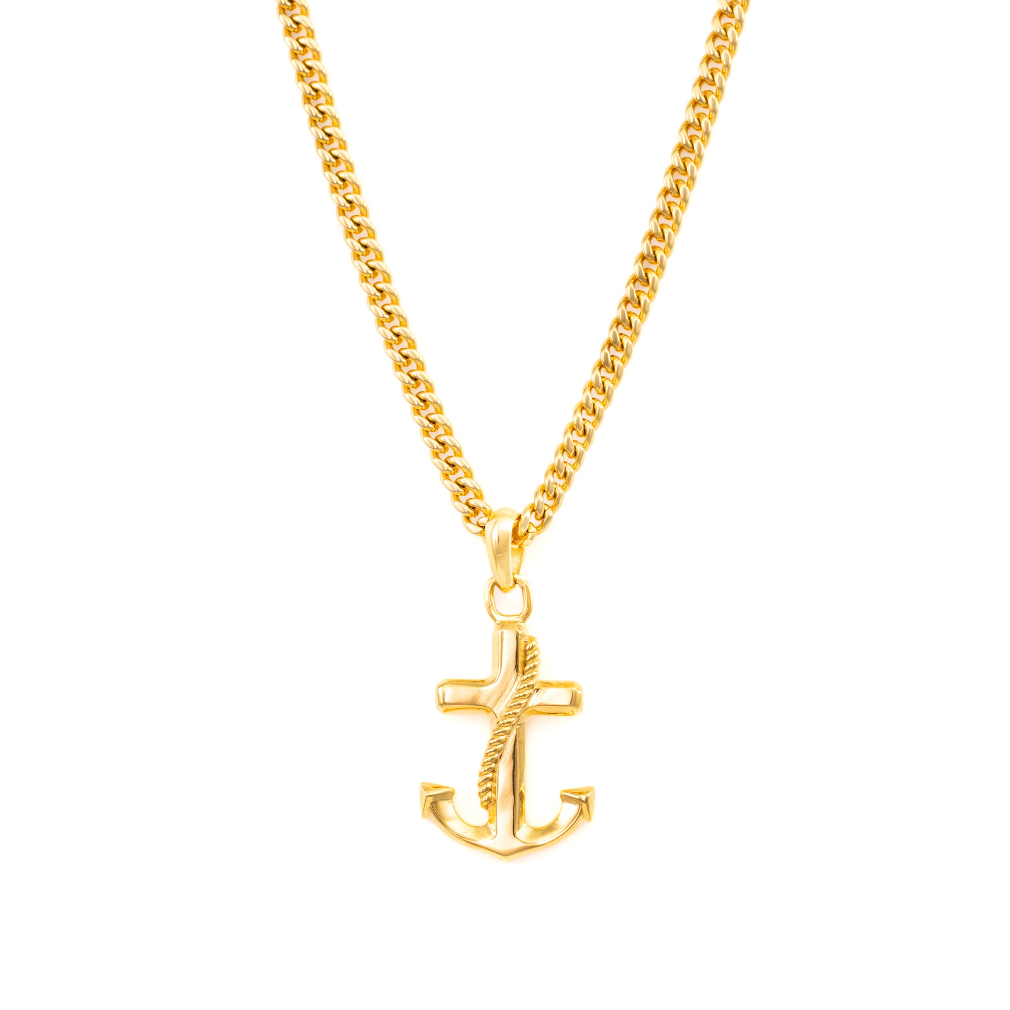 Anchor pendant in 18k or 22k gold
