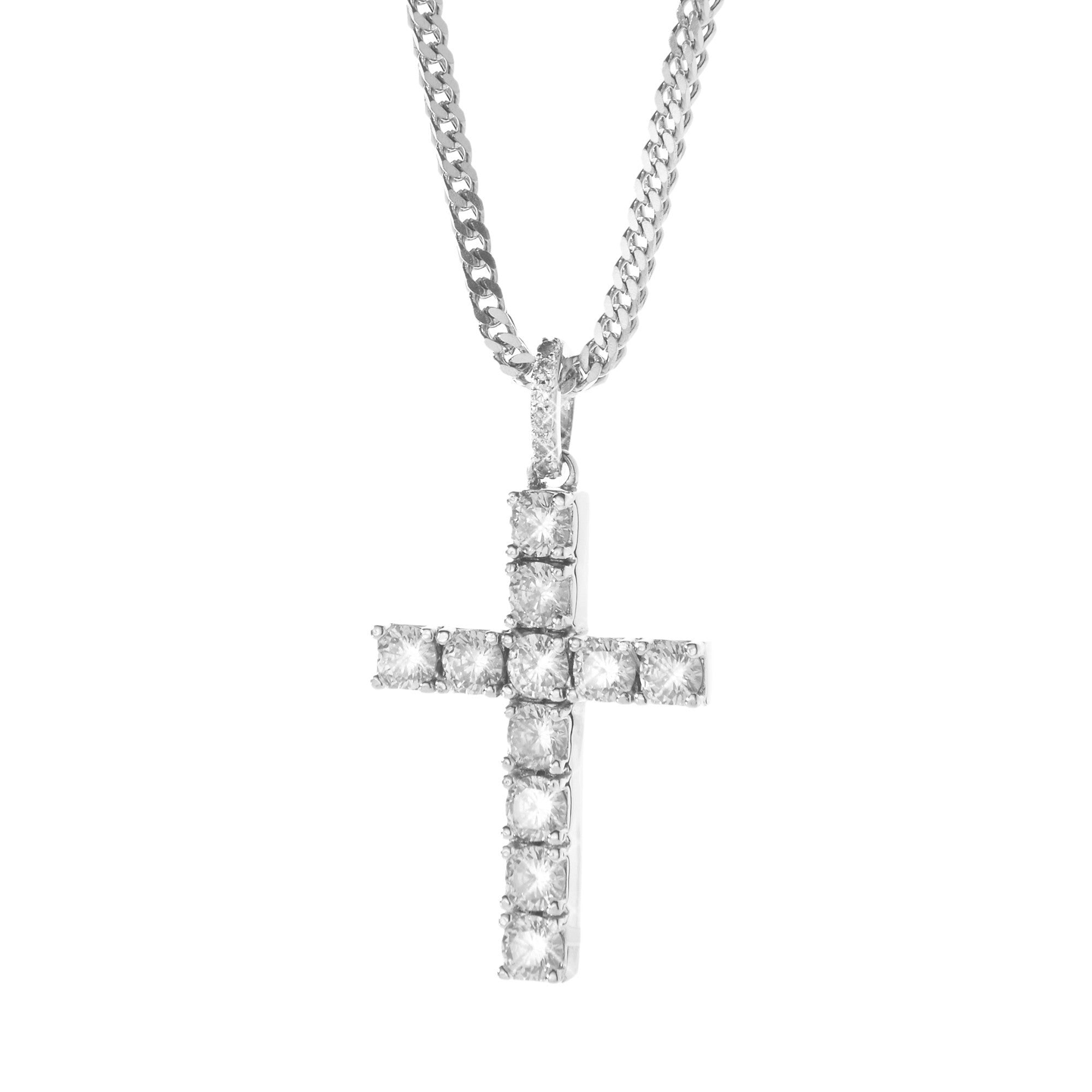 Pre-Owned 18ct White Gold Diamond Cross Pendant Total 1.78ct | Mallard  Jewellers