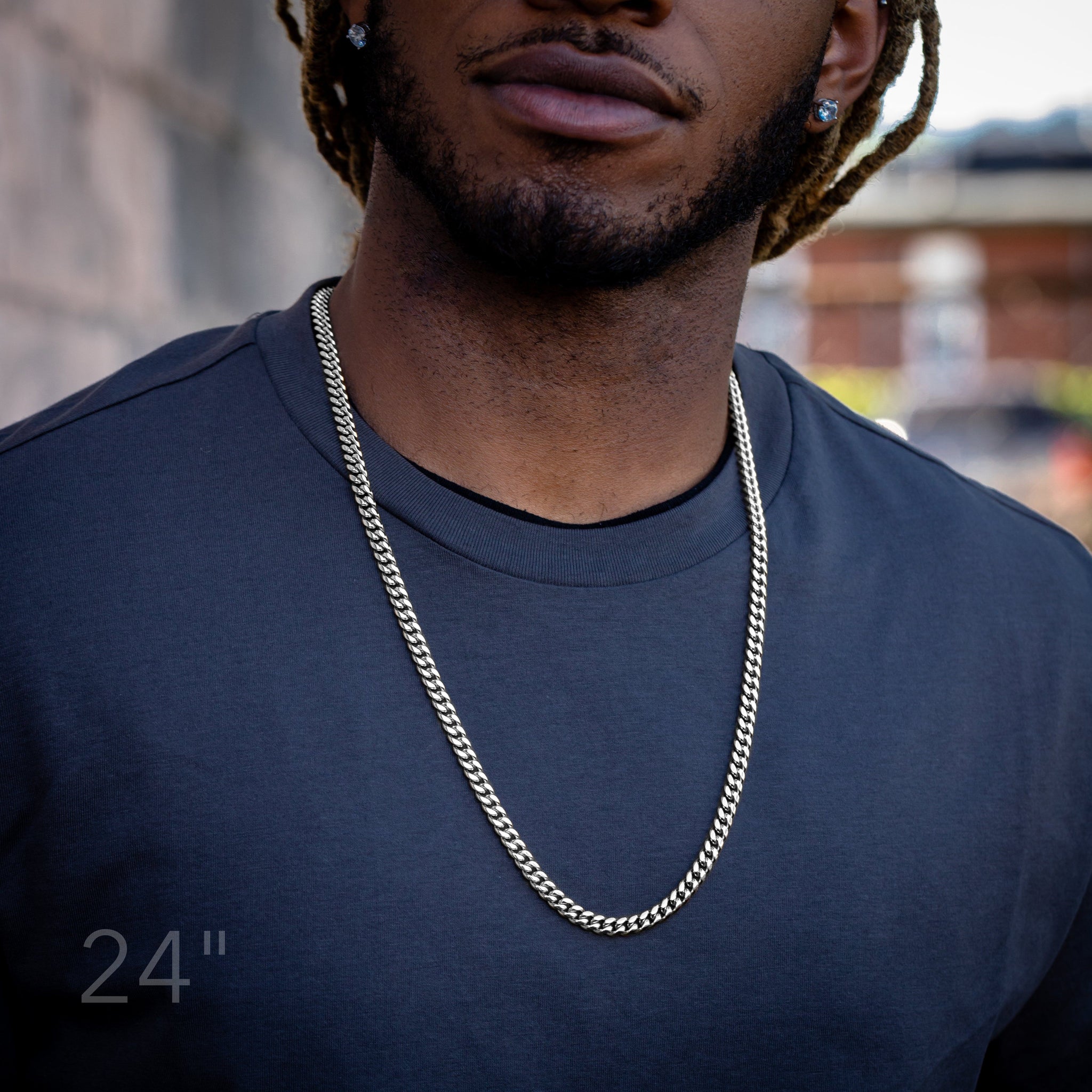 6mm Cuban Link Chain 22 Inch 6mm White Gold Cuban Link Chain