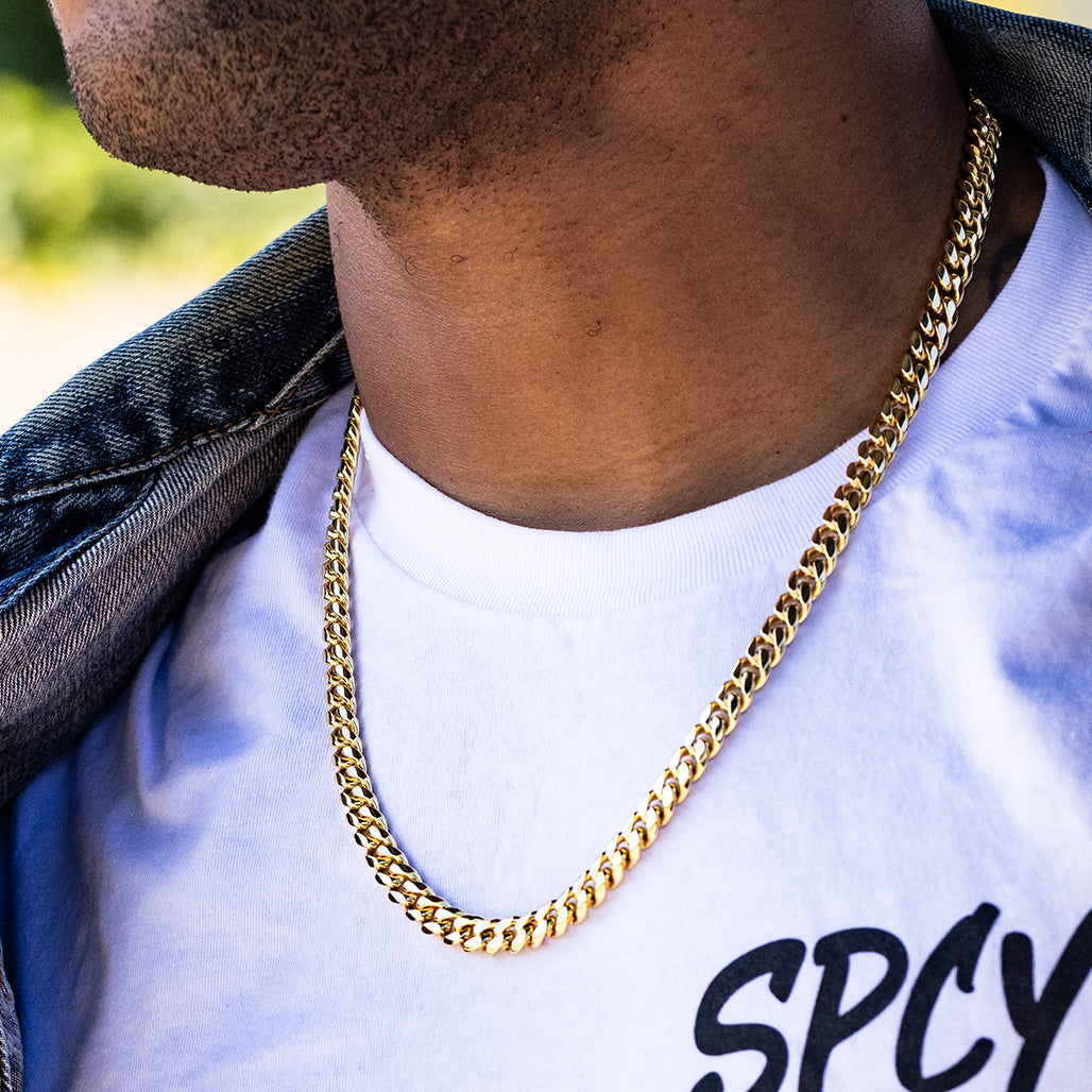 8mm GOLD Cuban Chain – SpicyIce - Main Image
