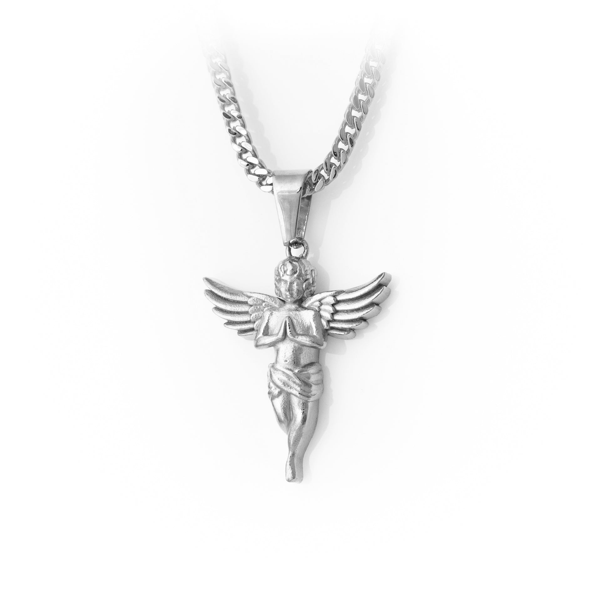 Sterling Silver Guardian Angel Necklace - Etsy India