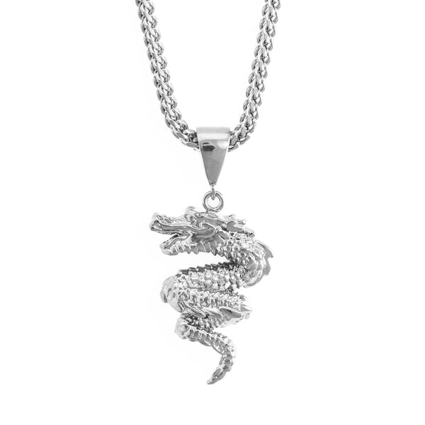 White gold deals dragon pendant