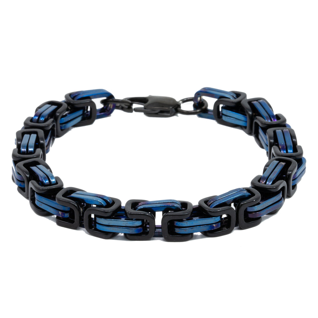 Bracelet - Black & BLUE Byzantine Bracelet