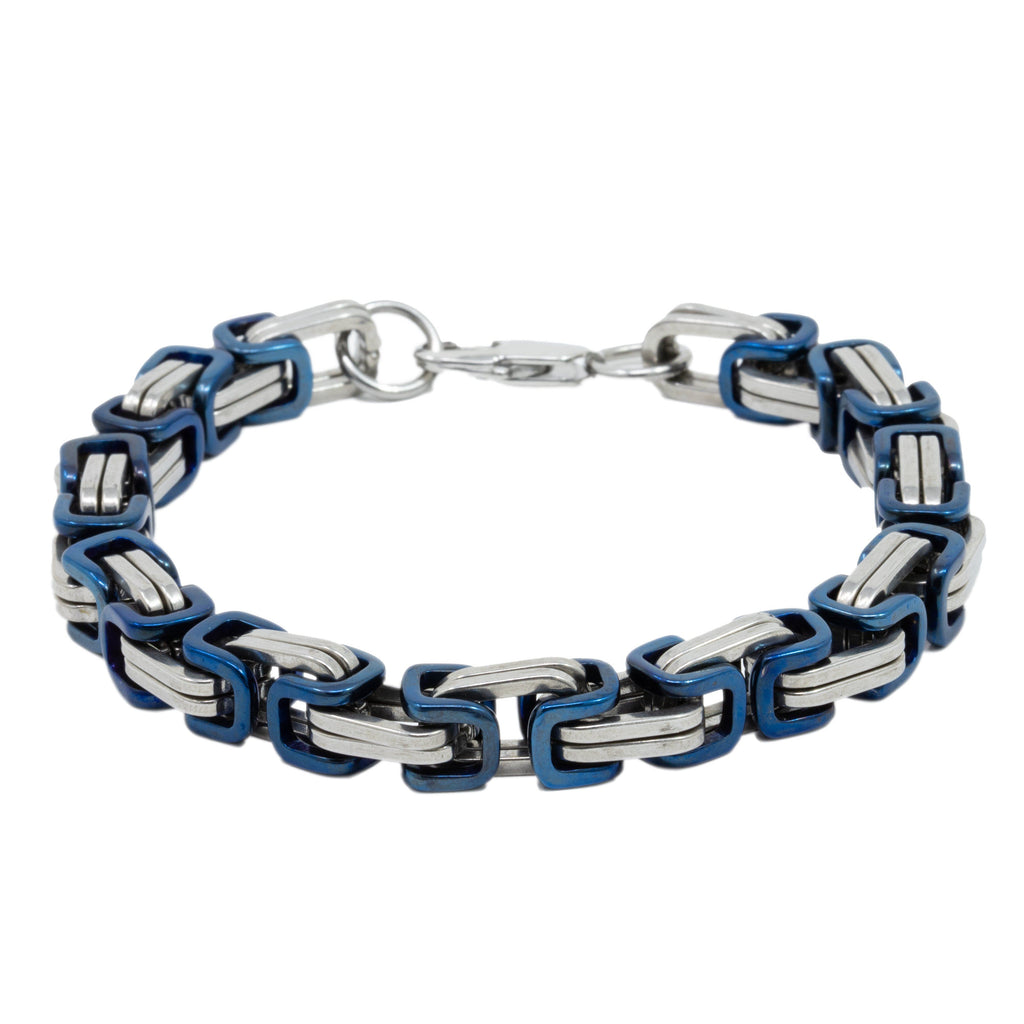 Bracelet - BLUE & Silver Byzantine Bracelet