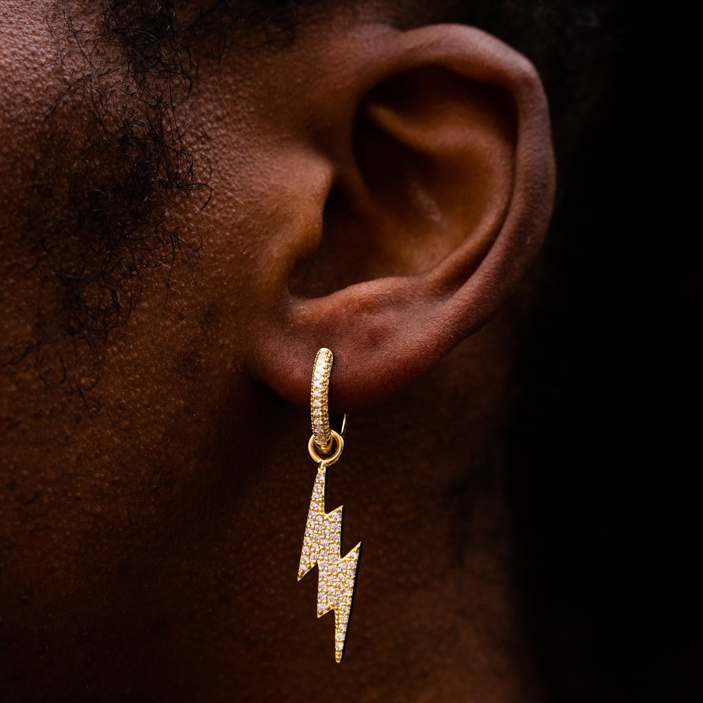 Earrings - Lightning Bolt Earring In Yellow Gold