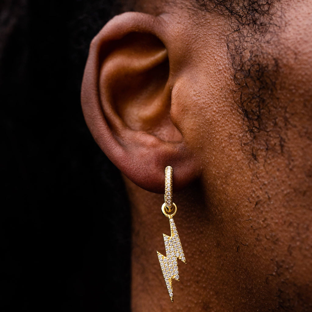Earrings - Lightning Bolt Earring In Yellow Gold