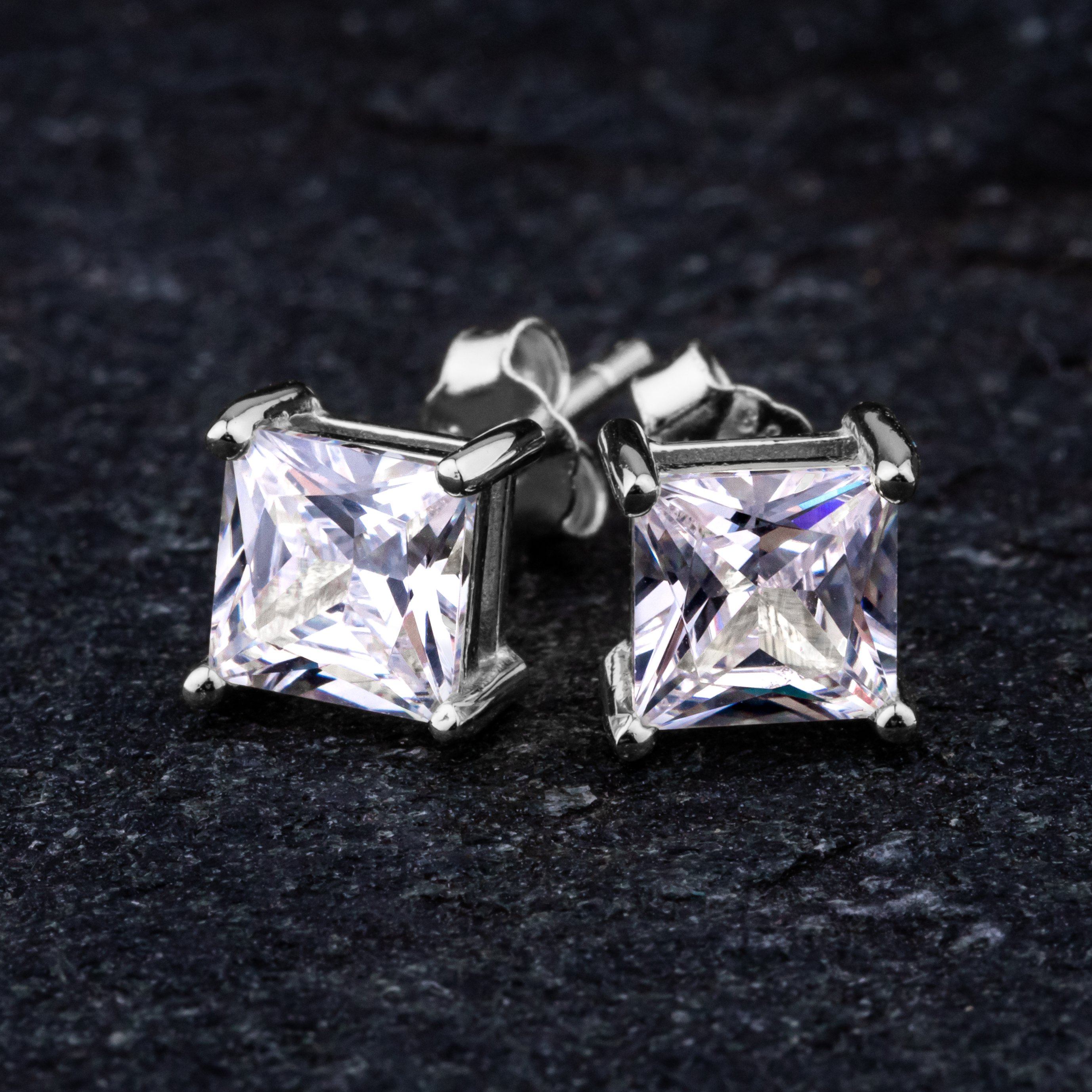 Square fake diamond earrings Clearance