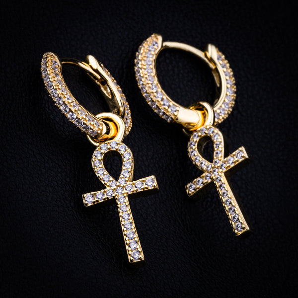 Ankh on sale earrings gold