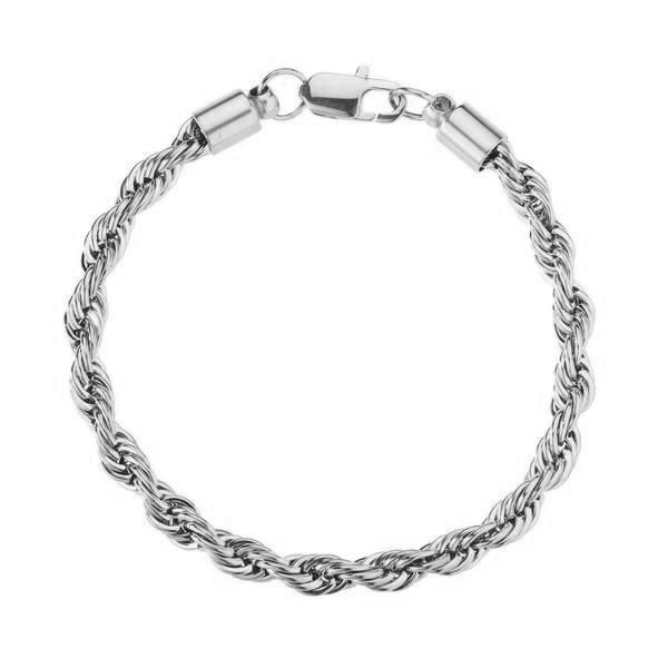 6mm White Gold Rope Bracelet SpicyIce