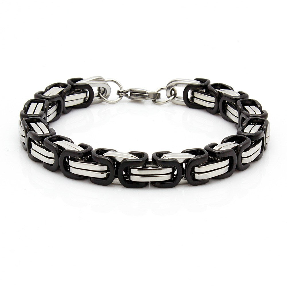 Black & Silver Byzantine Bracelet – SpicyIce
