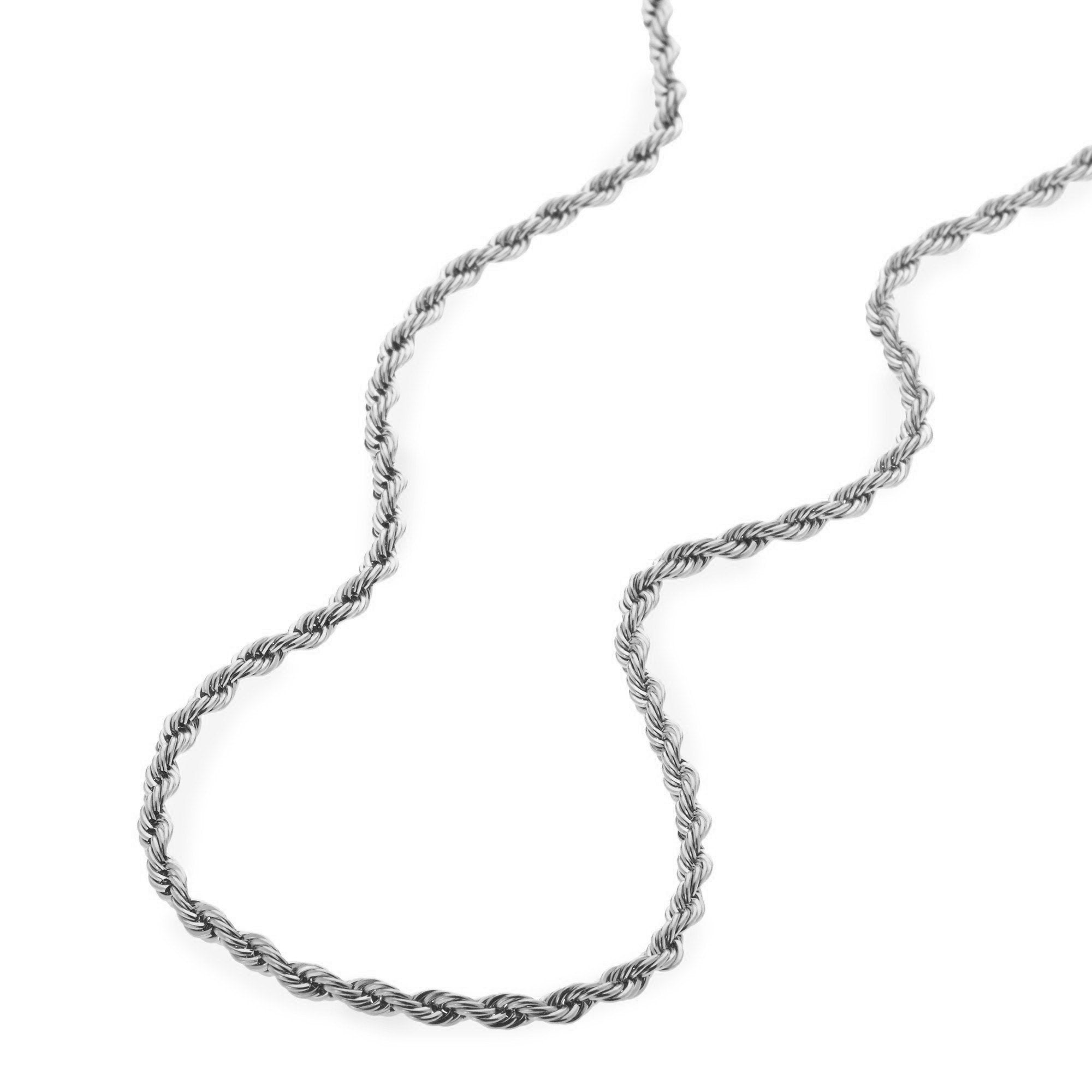Right Left Rope Chain 3mm WHITE gold Rope Chain – SpicyIce
