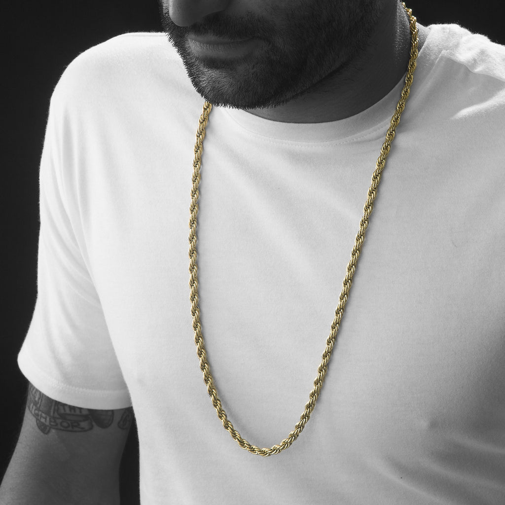 6mm Gold Rope Dookie Chain , Chains, SpicyIce - 3
