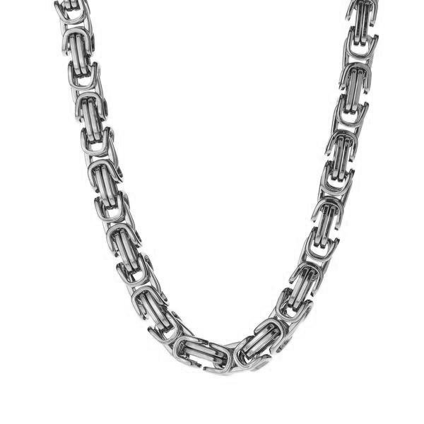 Chains - 6mm Men's Stainless Steel Byzantine Box Chain