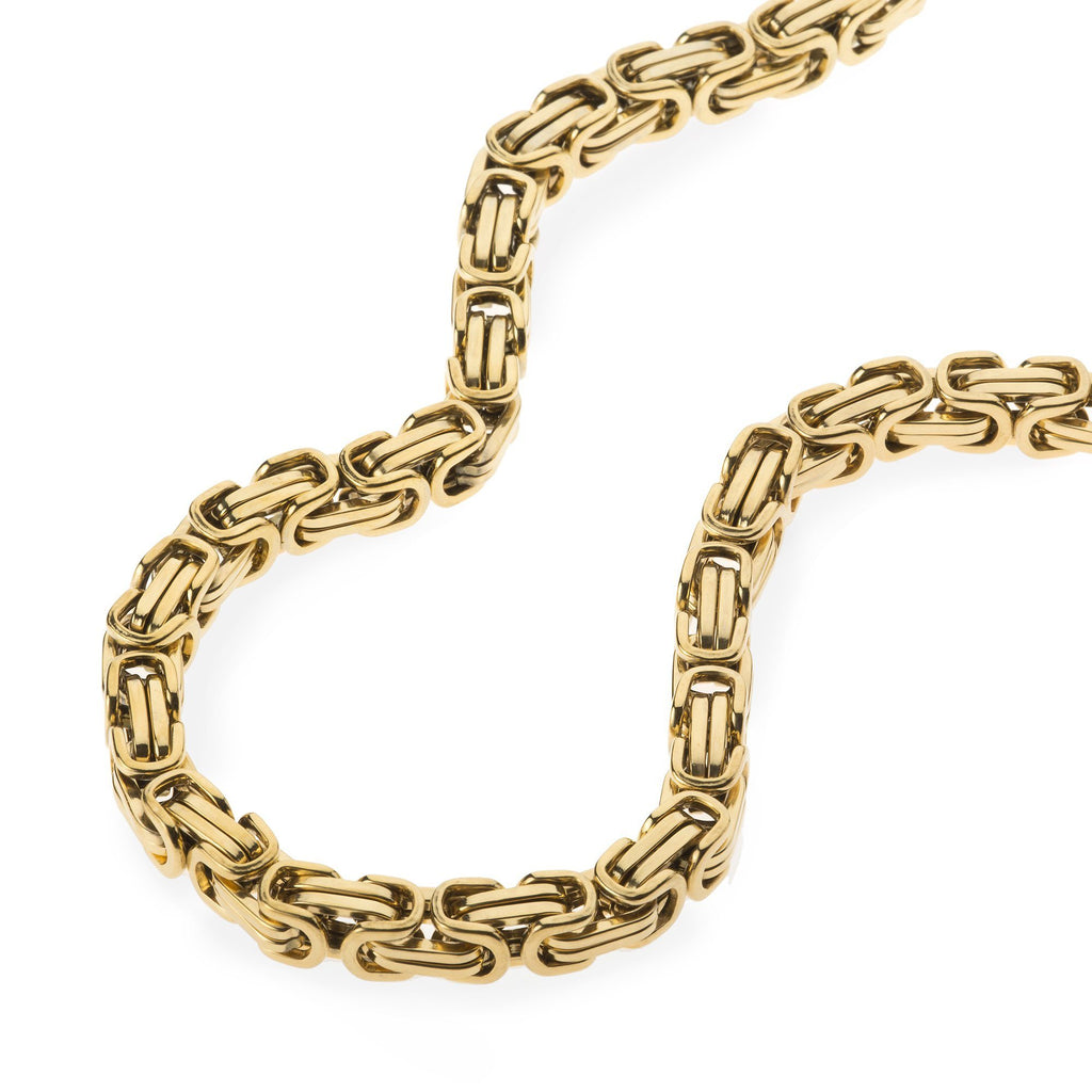 Chains - 8mm Large Gold Stainless Steel Byzantine Chain