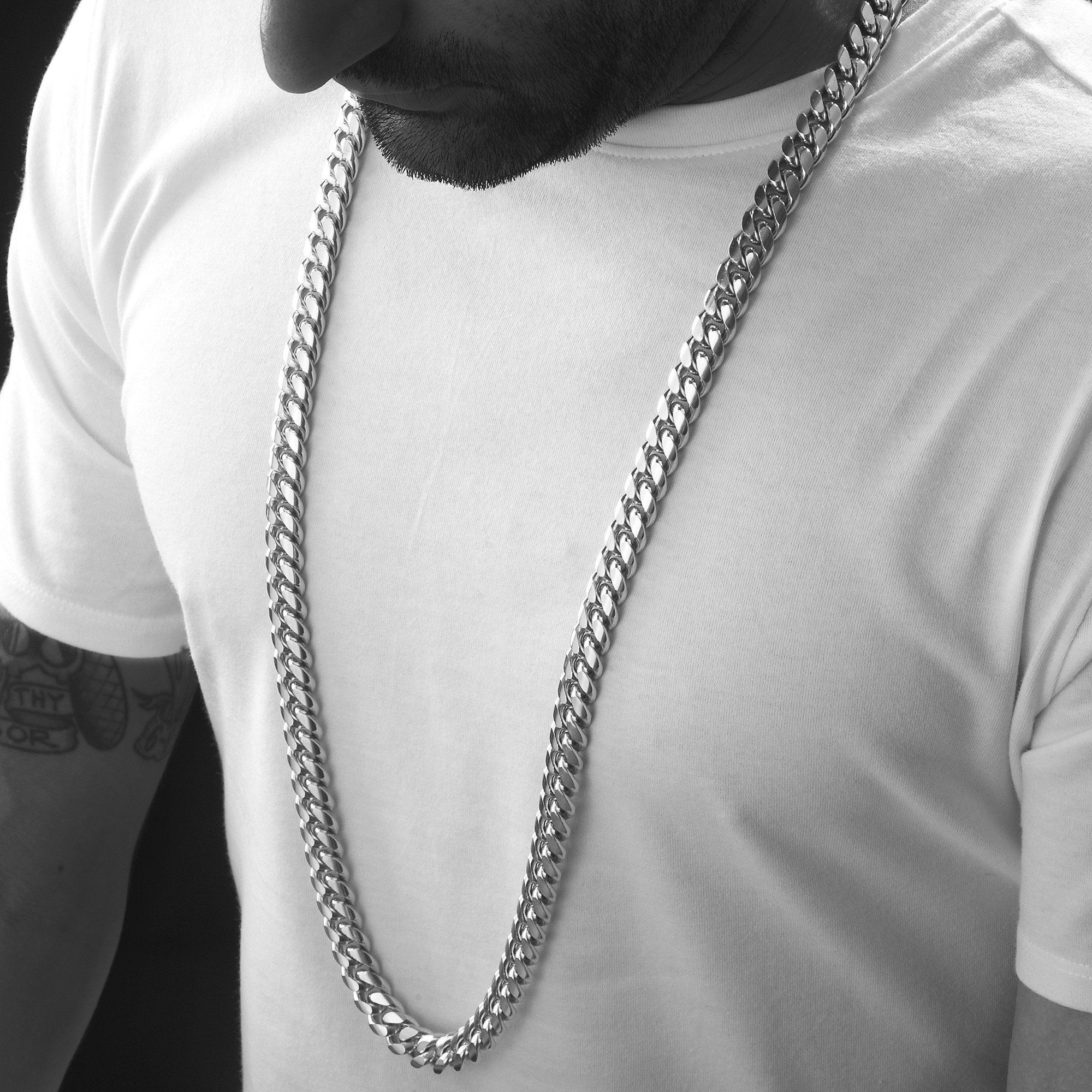 12mm WHITE Gold Miami Cuban Chain – SpicyIce - Main Image