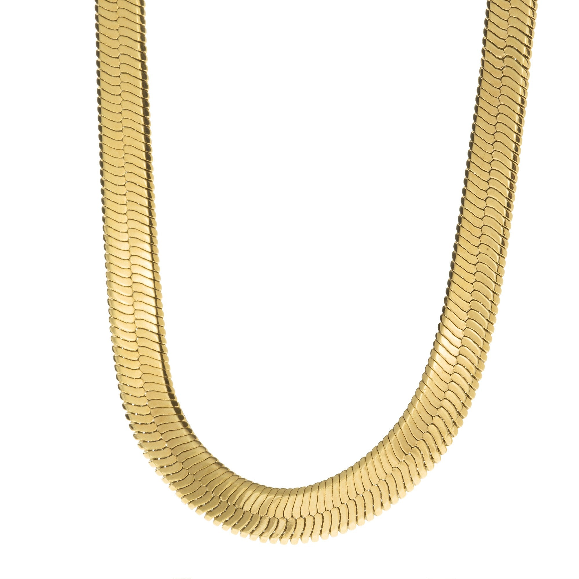 Solid 14K Yellow Gold Herringbone Chain For Men & Women Imperial 5mm SA5SRB