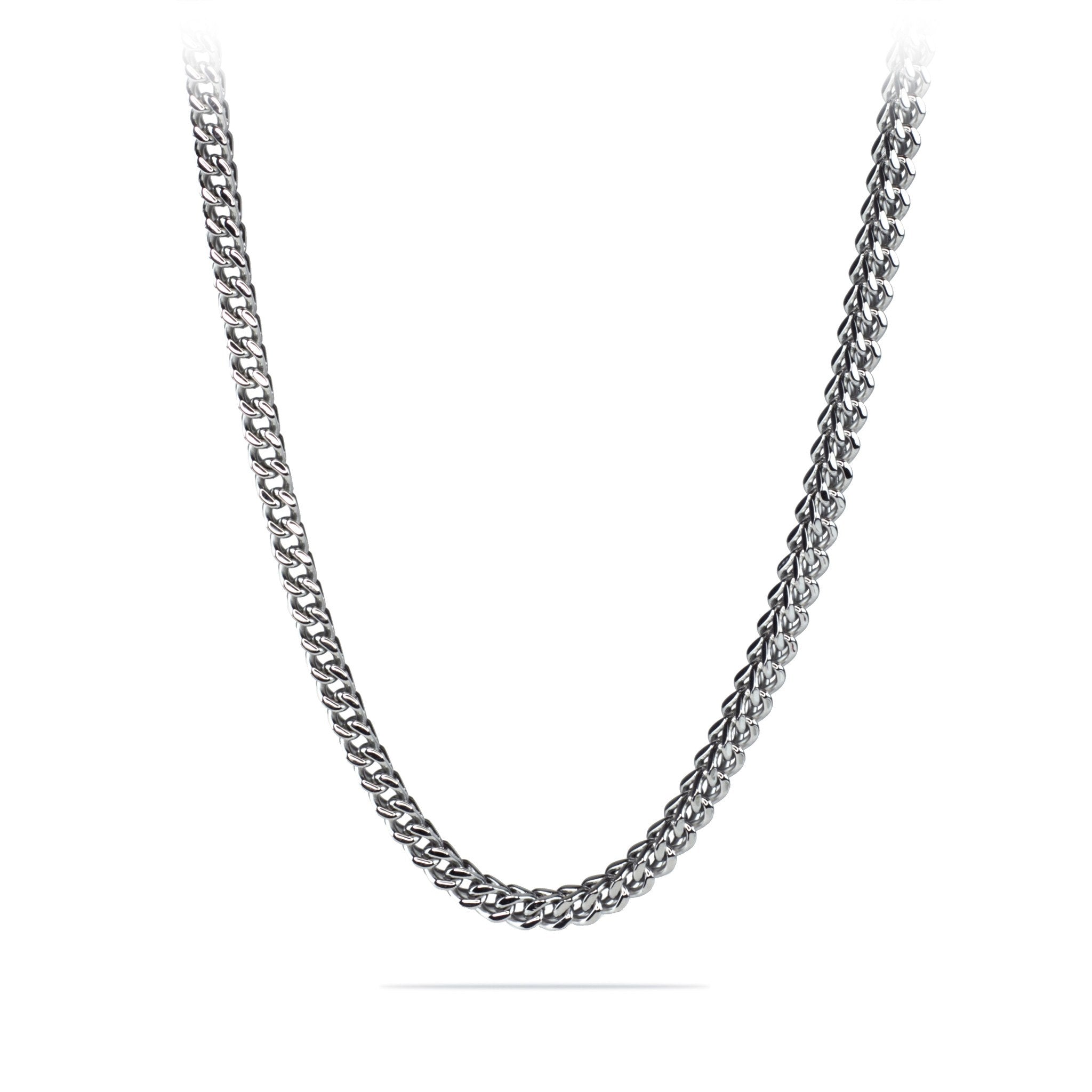 Silver Cuban Link Chain 6mm Silver Necklace Men's 