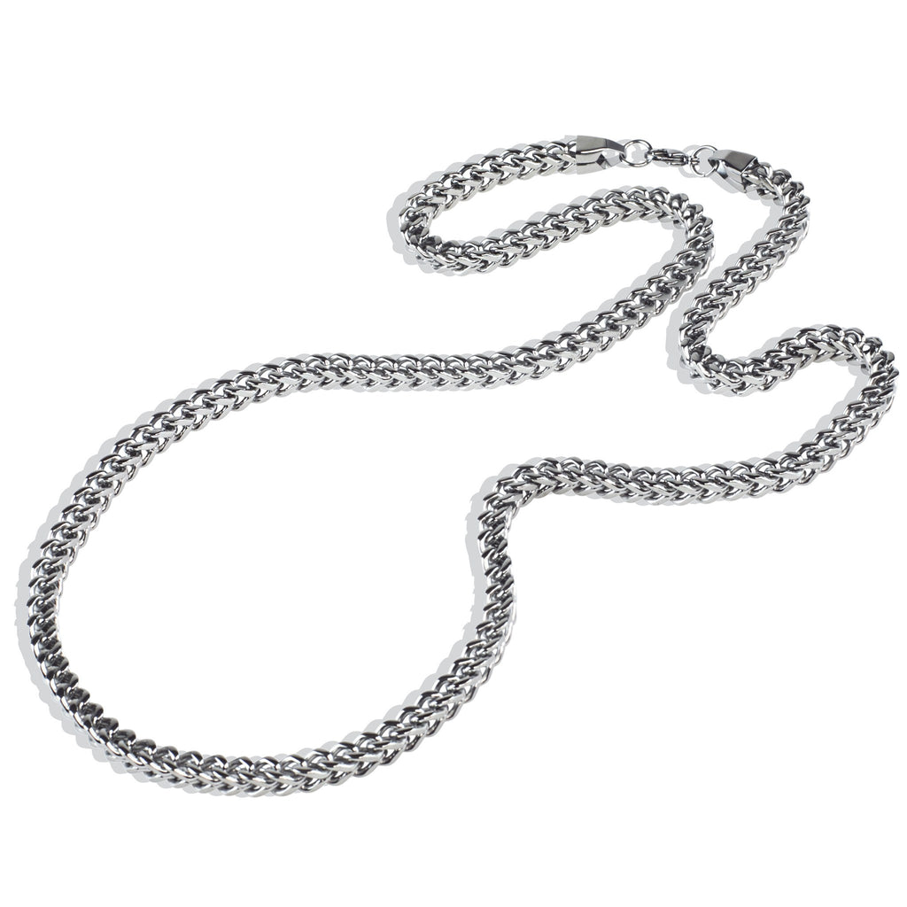 Men Biker Gothic Retro Wolf Head Stainless Steel Franco Curb Link Chain Men Biker Gothic Retro Wolf Head Stainless Steel Franco Curb Link Chain