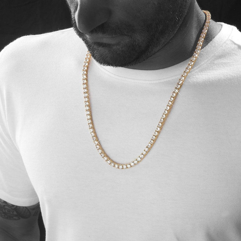 Chains - Sterling Silver 5mm Tennis Chain In Gold
