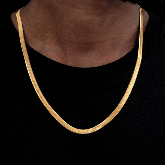 7MM Gold Herringbone Chain | Gold chains for men, Chains for men, Mens  chain necklace